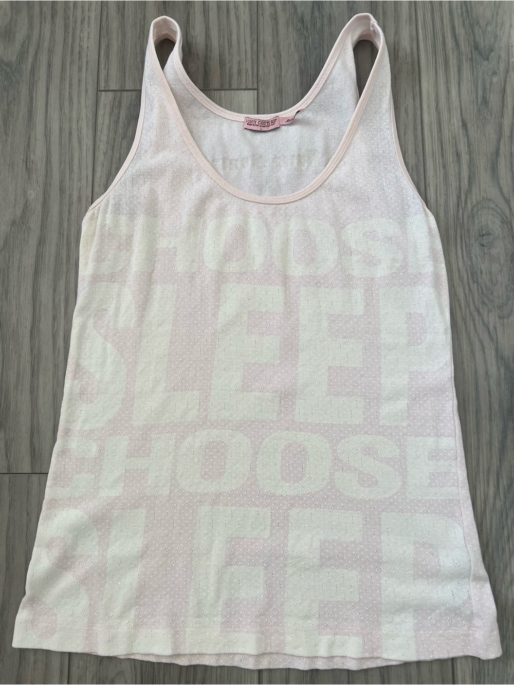 Juicy Couture Pale Pink 'CHOOSE SLEEP' Scoop Tank